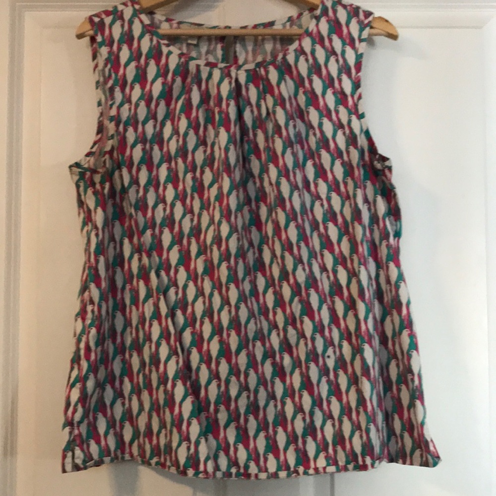 ❤️ Talbots sleeveless Bird blouse. Size Large.